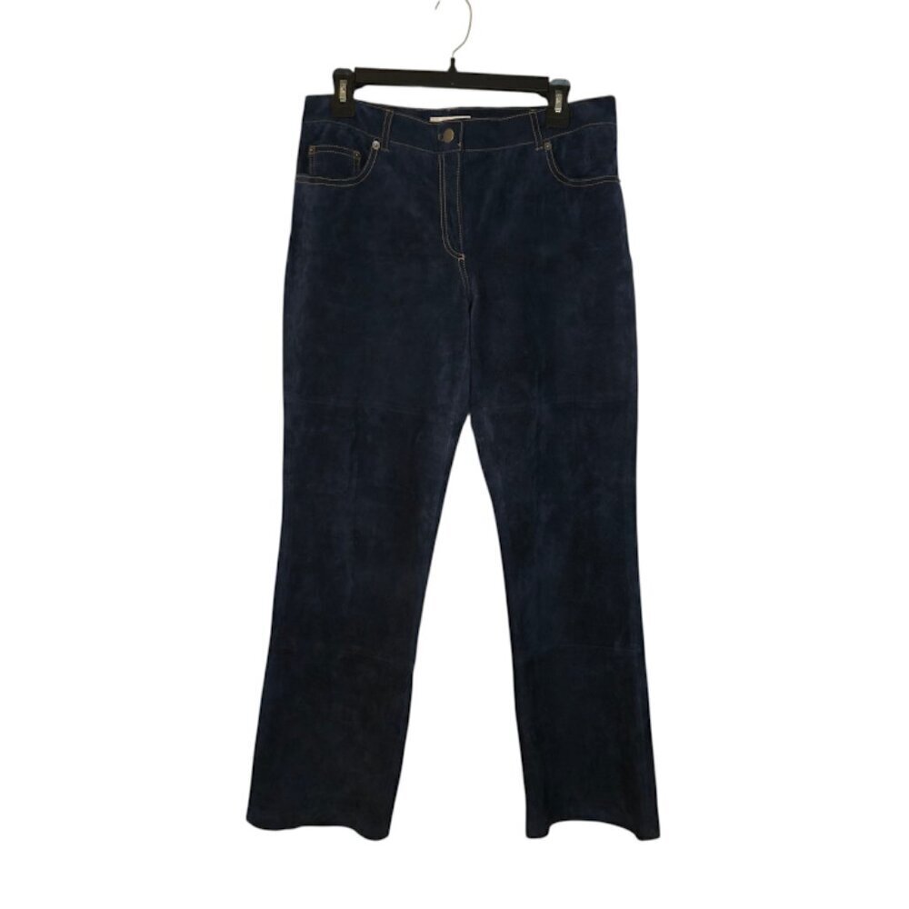 Isaac Mizrahi for Target Suede Pants Size 10 Navy Blue Boho Chic Preppy Fall